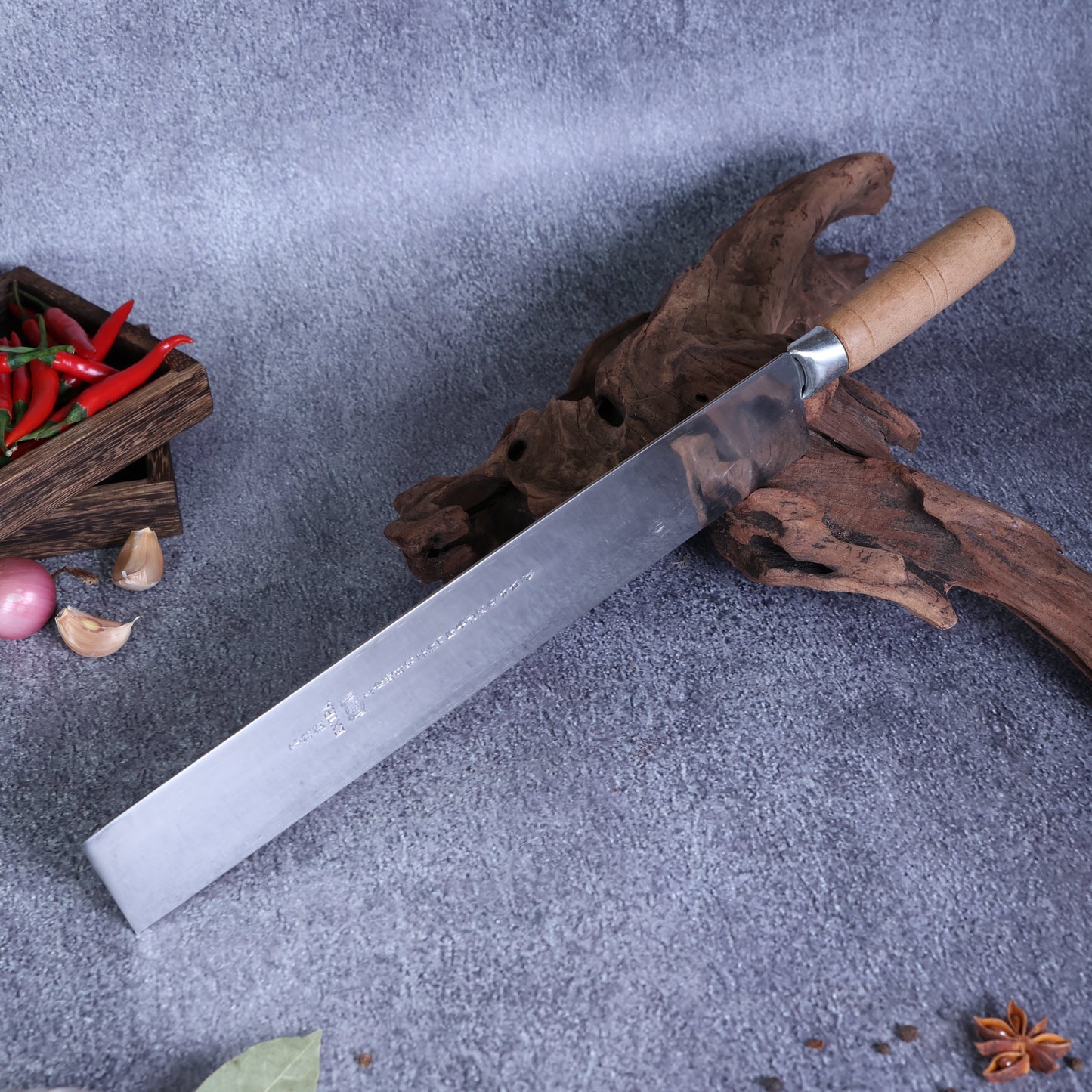 Leung Tim Stainless Watermelon Knife (Wood Handle)