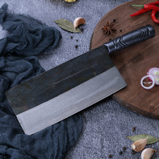 Leung Tim Carbon Dual-Purpose Cleaver (Iron Handle)