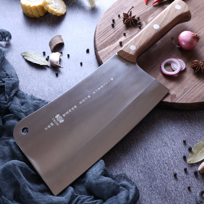 Leung Tim Stainless Steel Goat Bone Cleaver (Wood Handle)