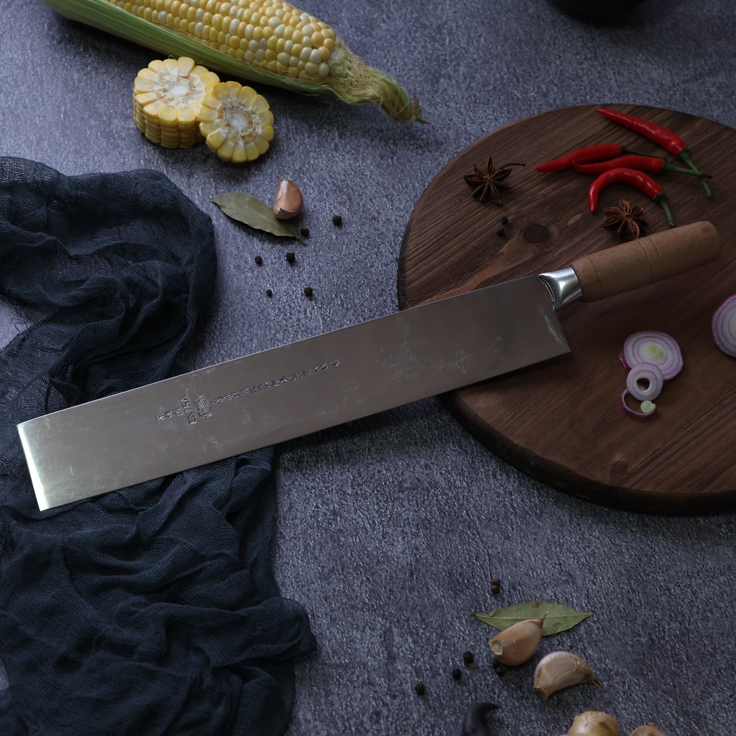 Leung Tim Stainless Watermelon Knife (Wood Handle)
