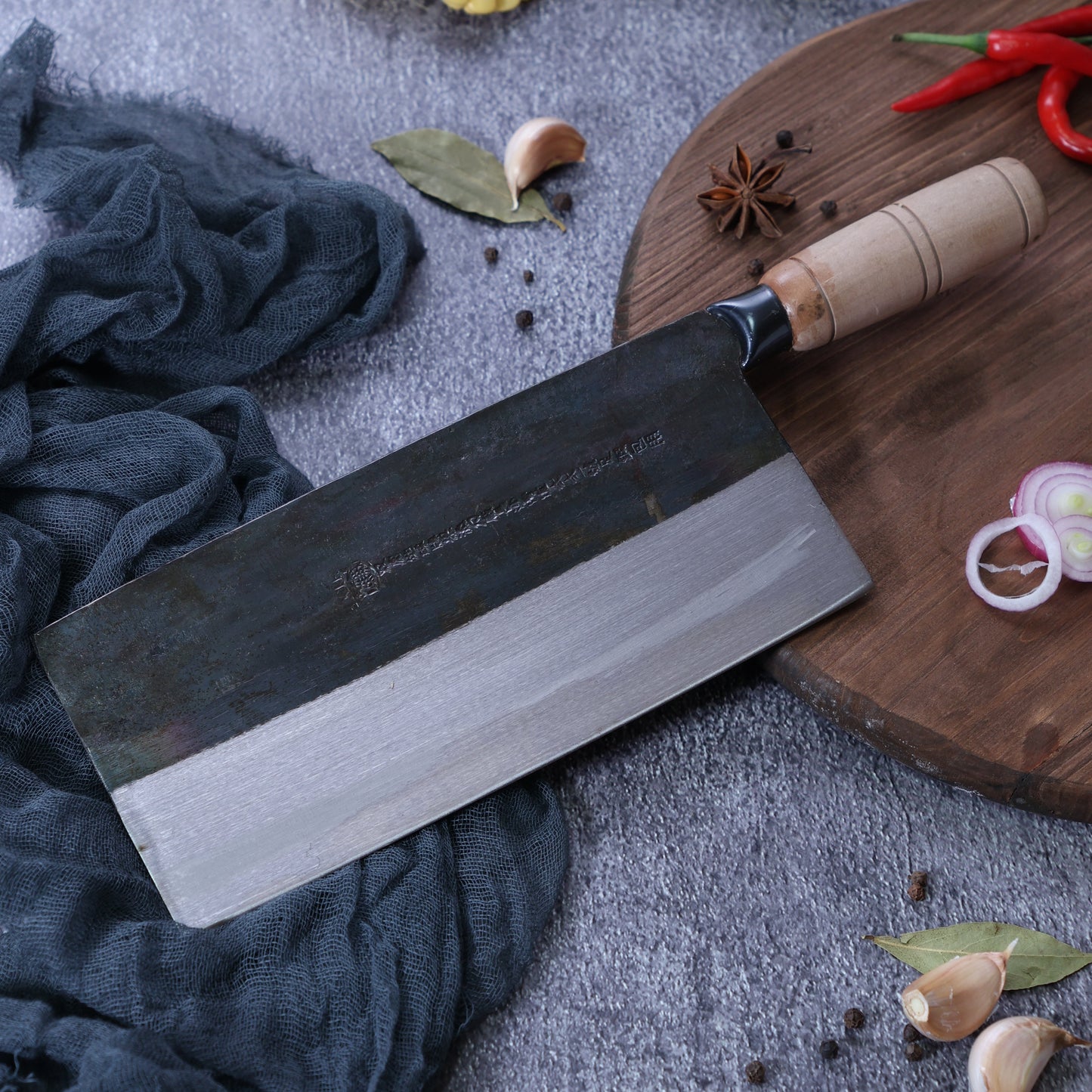 Leung Tim Carbon Dual-Purpose Cleaver (Wood Handle)