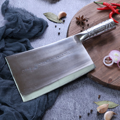 Leung Tim Stainless Kau Kong Bend Cleaver (Steel Handle)