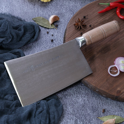 Leung Tim Stainless Kau Kong Bend Cleaver (Wood Handle)