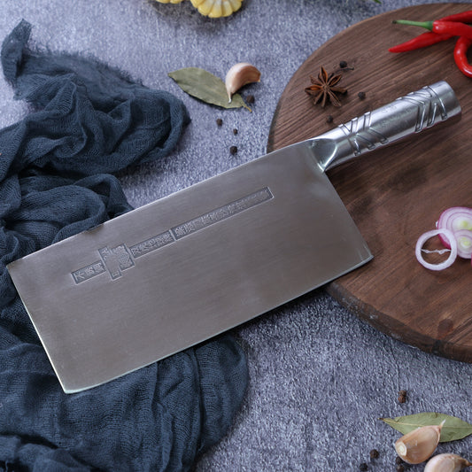 Leung Tim Stainless Slicing Cleaver (Steel Handle)