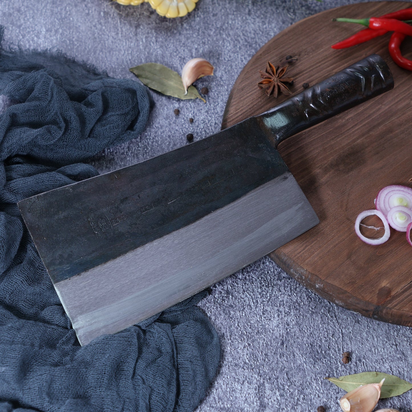 Leung Tim Carbon Kau Kong Bend Cleaver (Iron Handle)