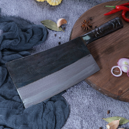 Leung Tim Carbon Kau Kong Bend Cleaver (Iron Handle)