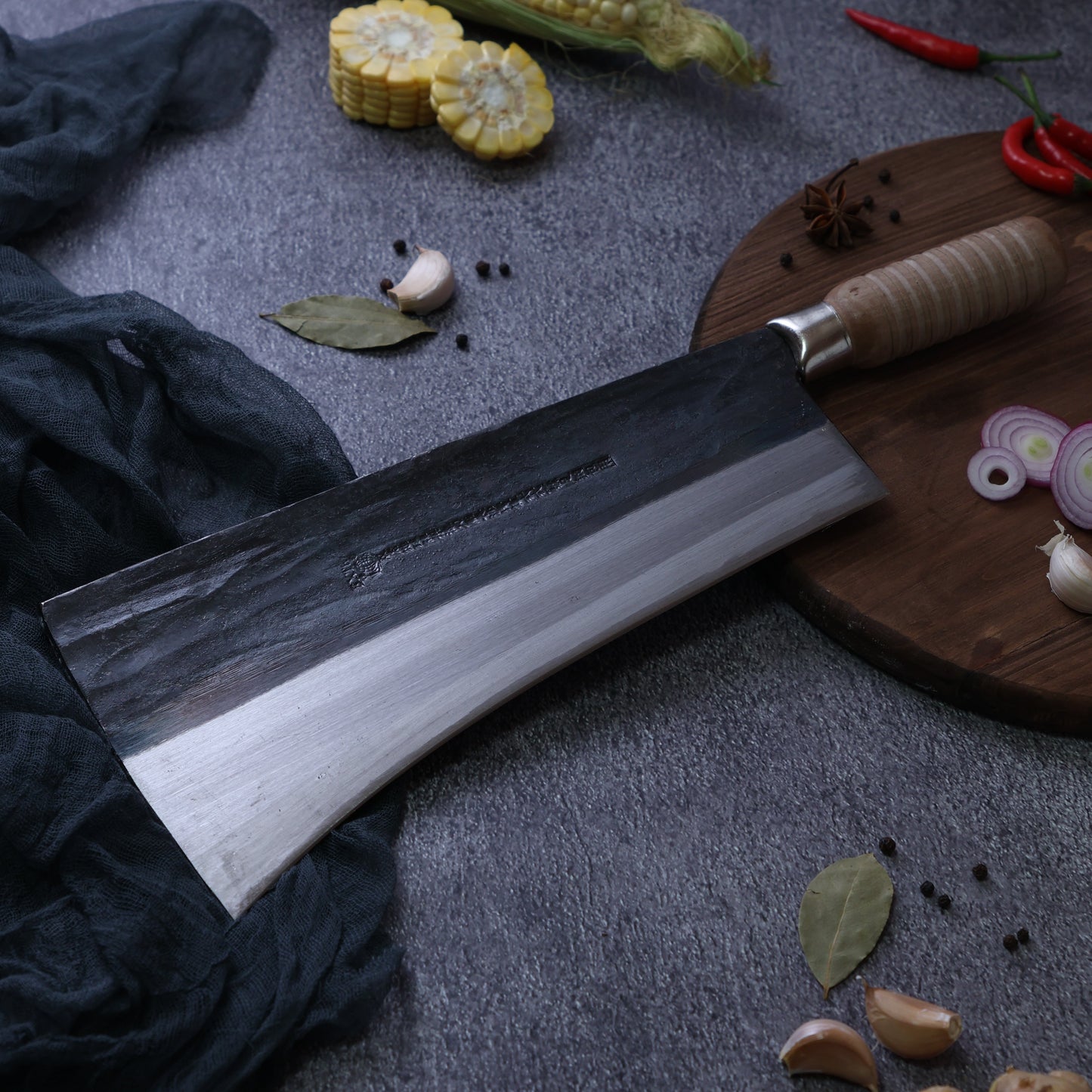 Leung Tim Carbon Ox Bone Cleaver (Wood Handle)