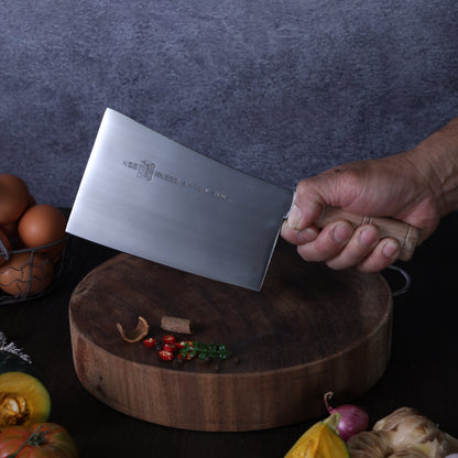 Leung Tim Stainless Kau Kong Bend Cleaver (Wood Handle)