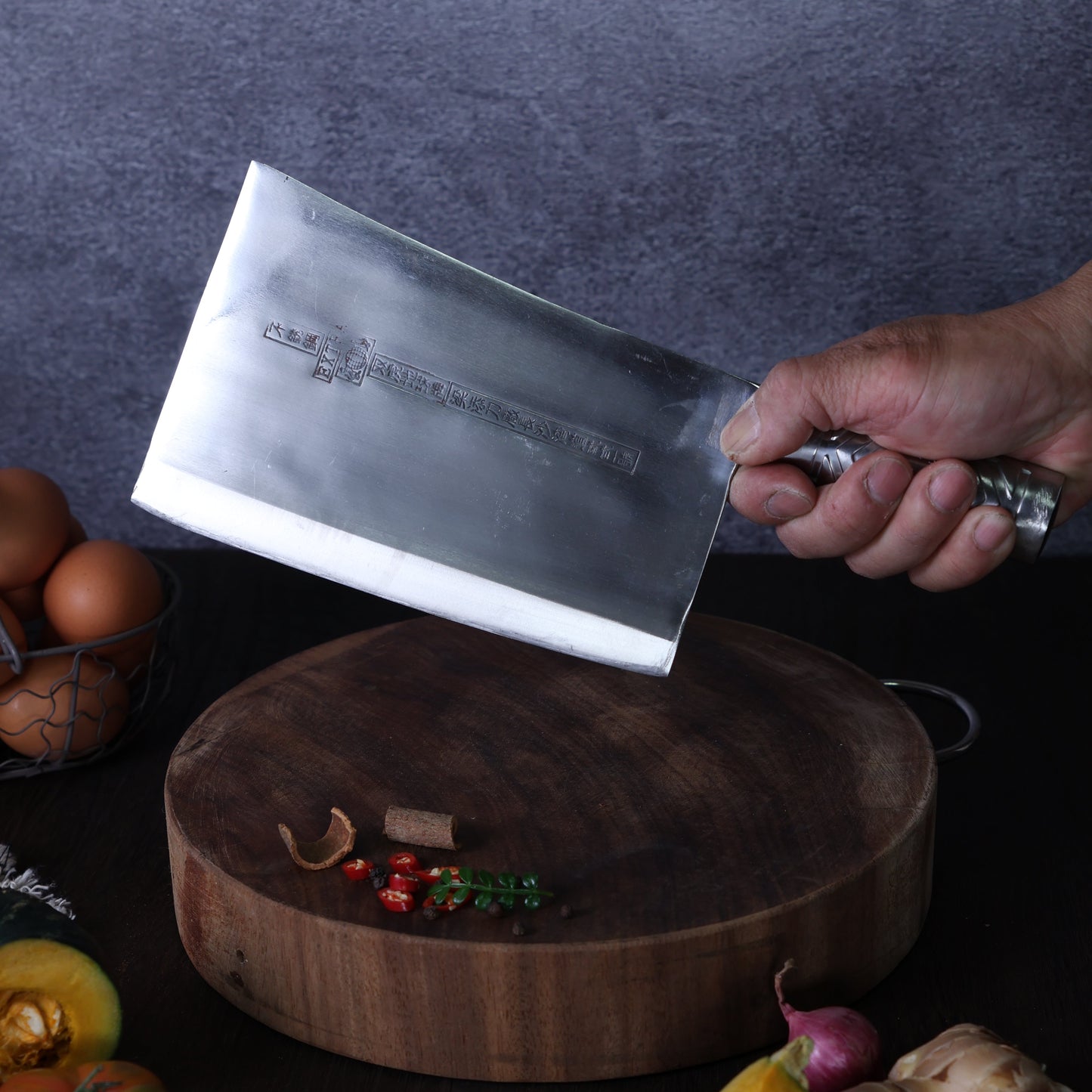 Leung Tim Stainless Kau Kong Bend Cleaver (Steel Handle)