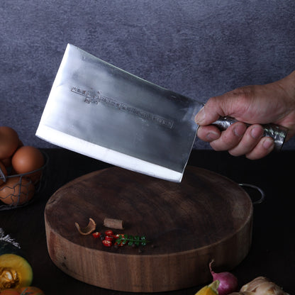 Leung Tim Stainless Kau Kong Bend Cleaver (Steel Handle)
