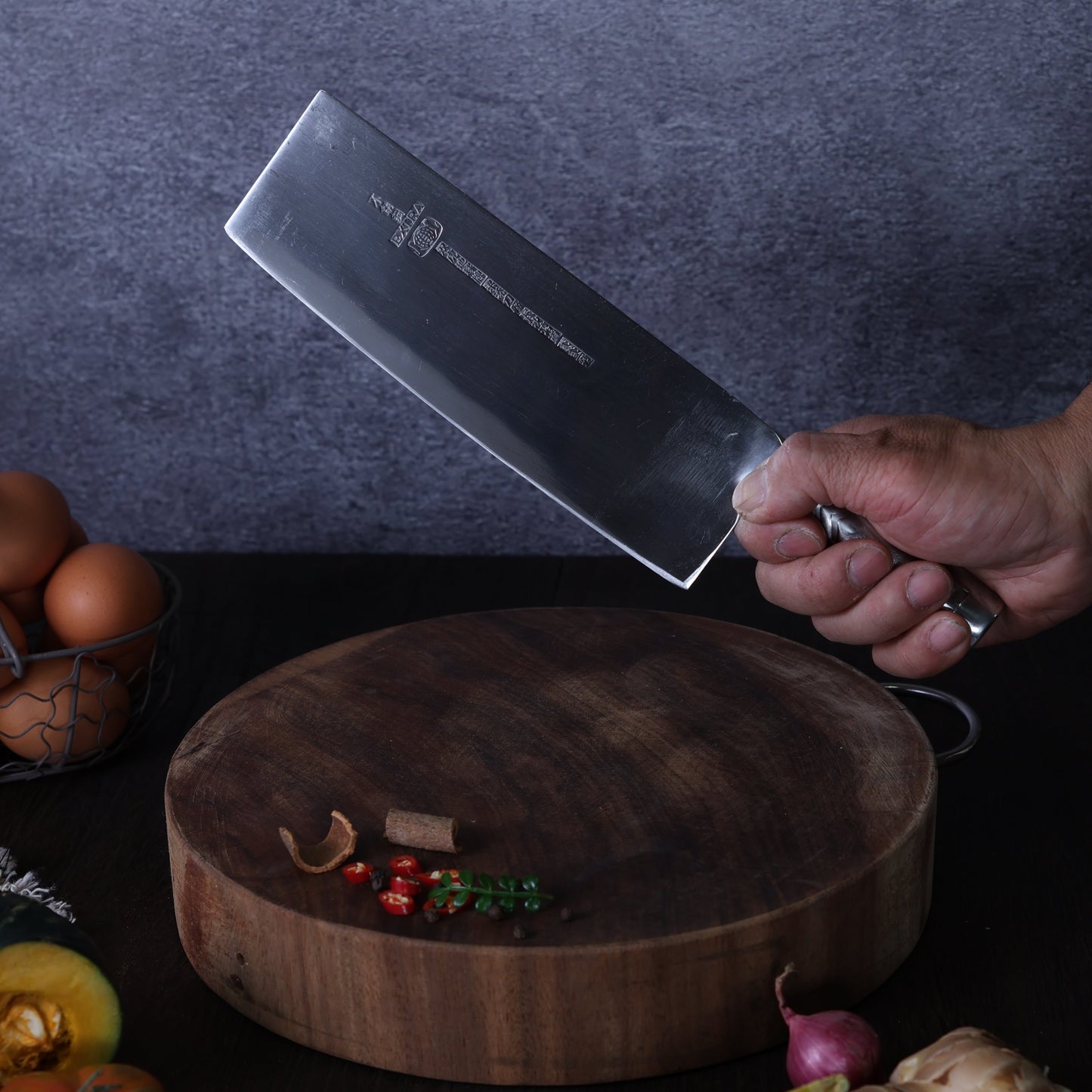 Leung Tim Stainless Peking Duck Slicing Cleaver (Steel Handle)