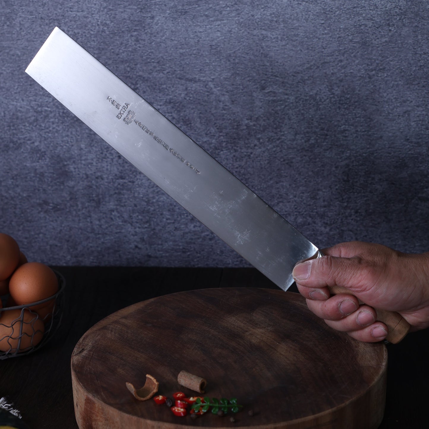 Leung Tim Stainless Watermelon Knife (Wood Handle)