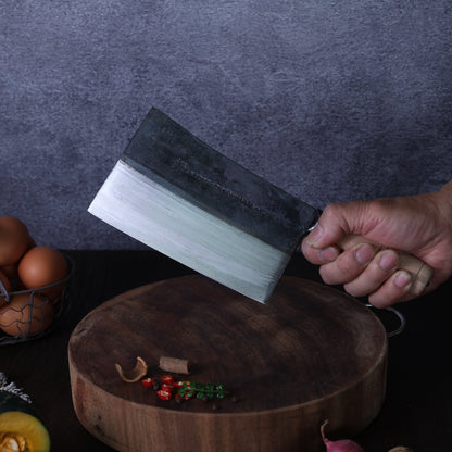 Leung Tim Carbon Kau Kong Bend Cleaver (Wood Handle)