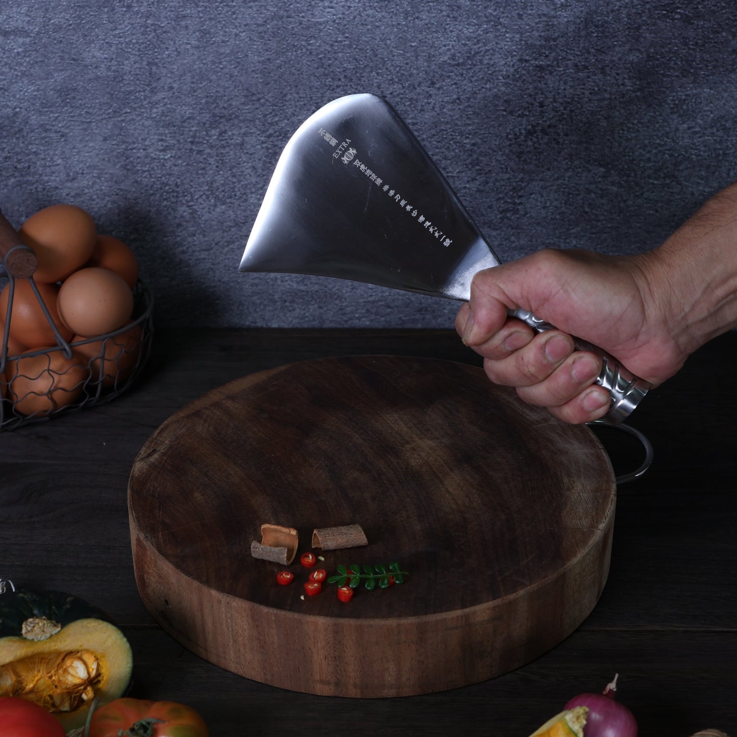 Leung Tim Stainless Durian Knife (Steel Handle)