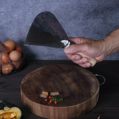 Leung Tim Carbon Durian Knife (Wood Handle)