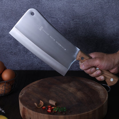 Leung Tim Stainless Steel Goat Bone Cleaver (Wood Handle)