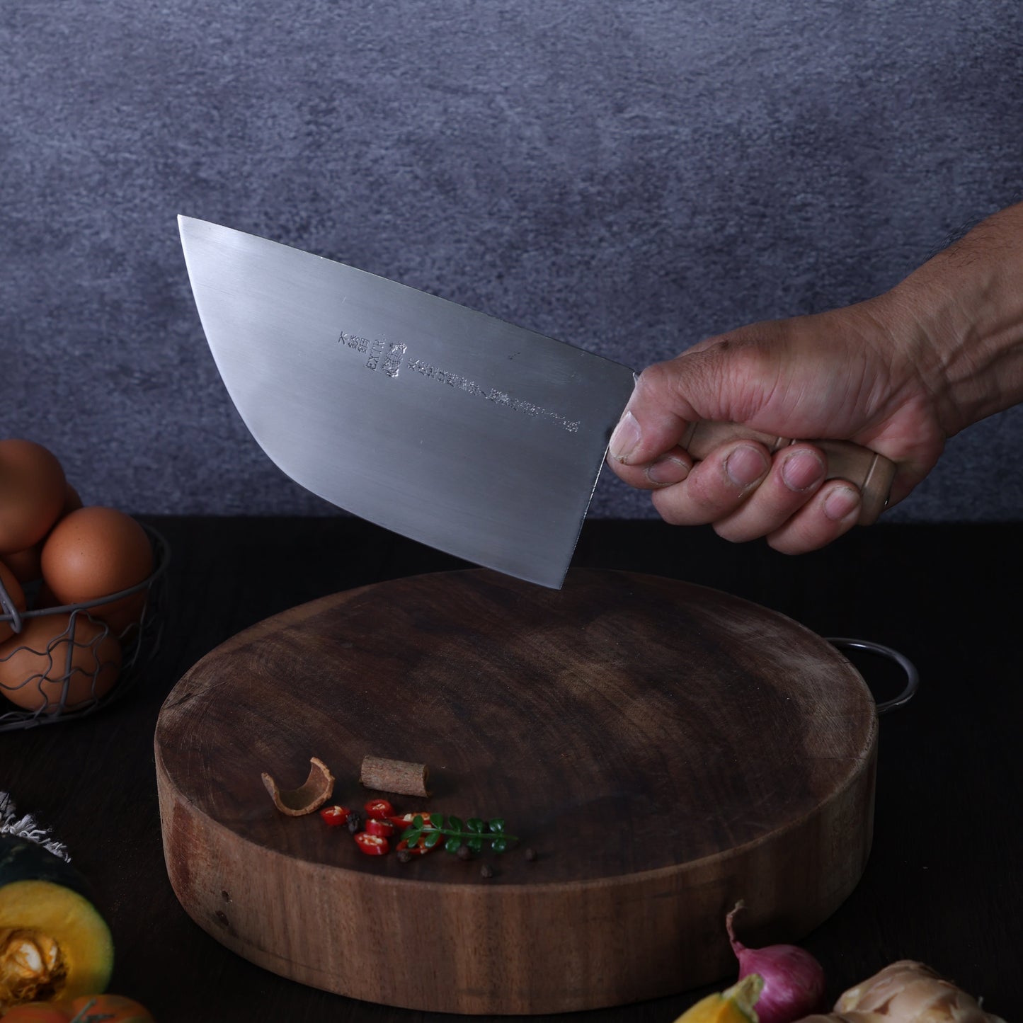 Leung Tim Stainless Hair Cleaver (Wood Handle)