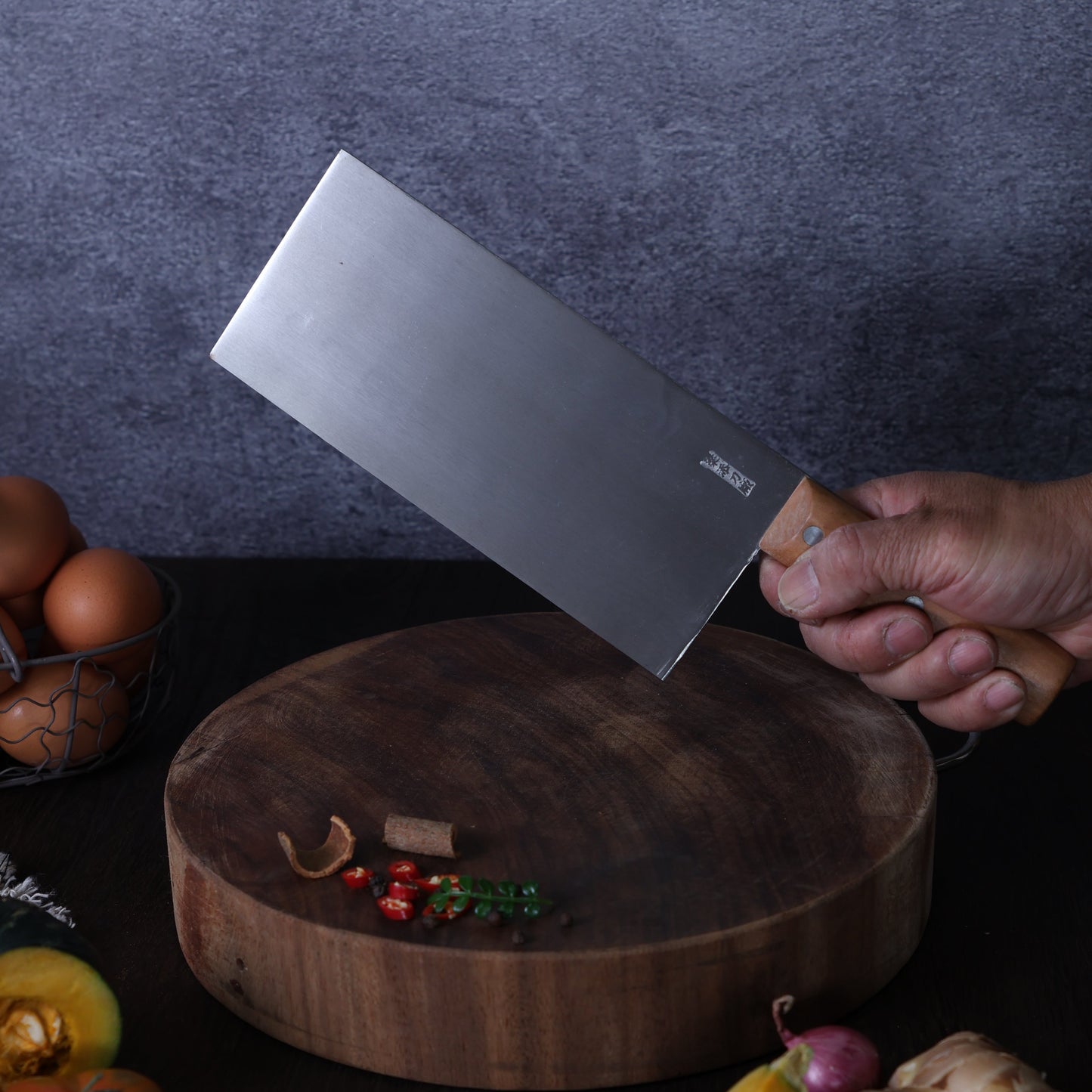 Leung Tim Stainless Har Gao Wrapper Knife (Wood Handle)