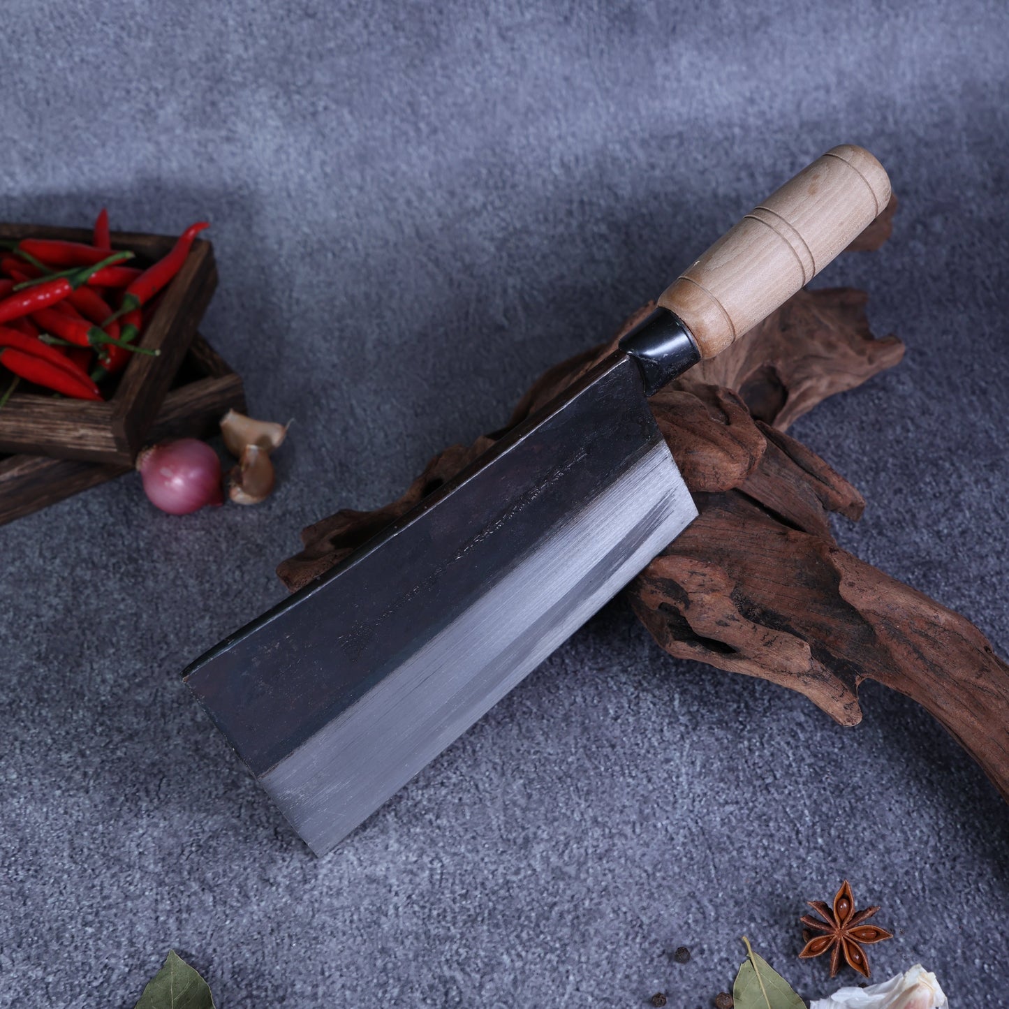 Leung Tim Carbon Kau Kong Bend Cleaver (Wood Handle)