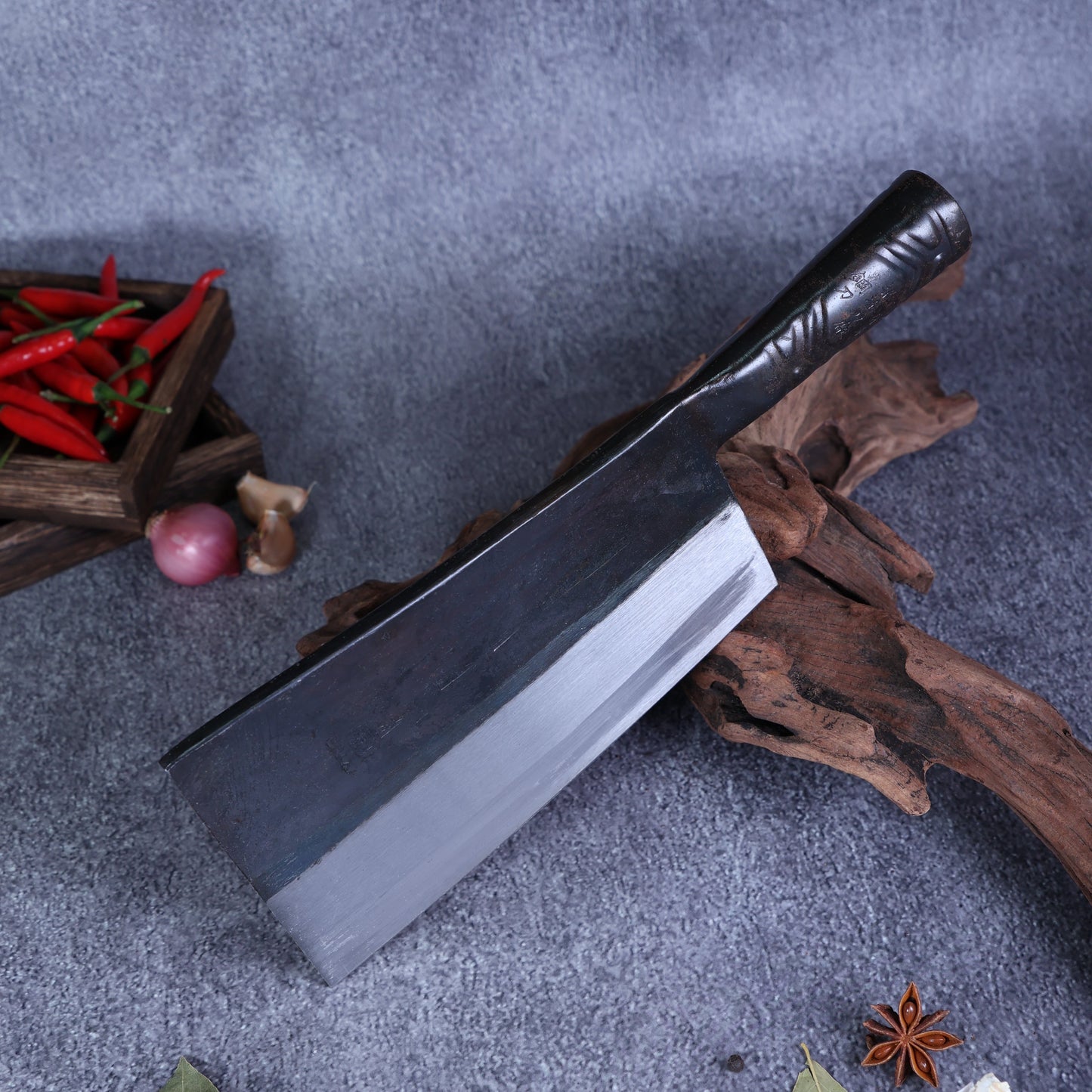 Leung Tim Carbon Kau Kong Bend Cleaver (Iron Handle)