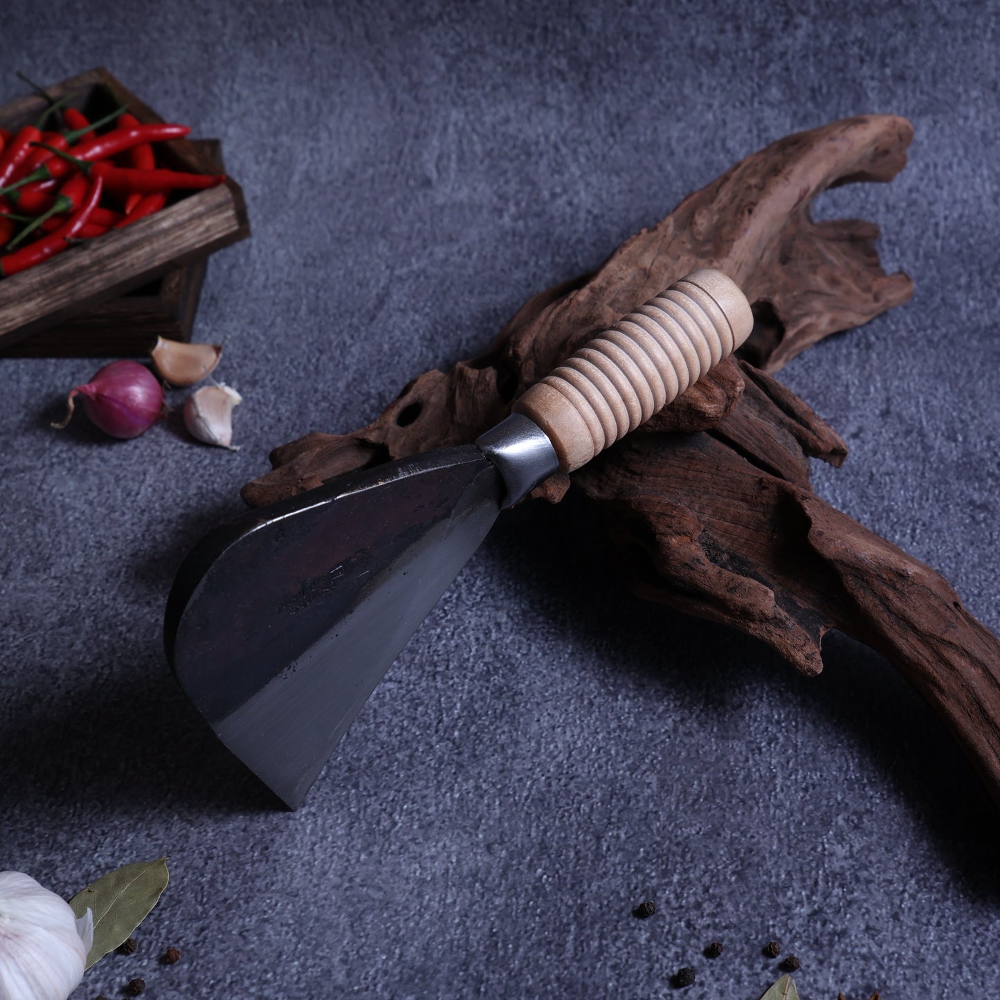 Leung Tim Carbon Durian Knife (Wood Handle)