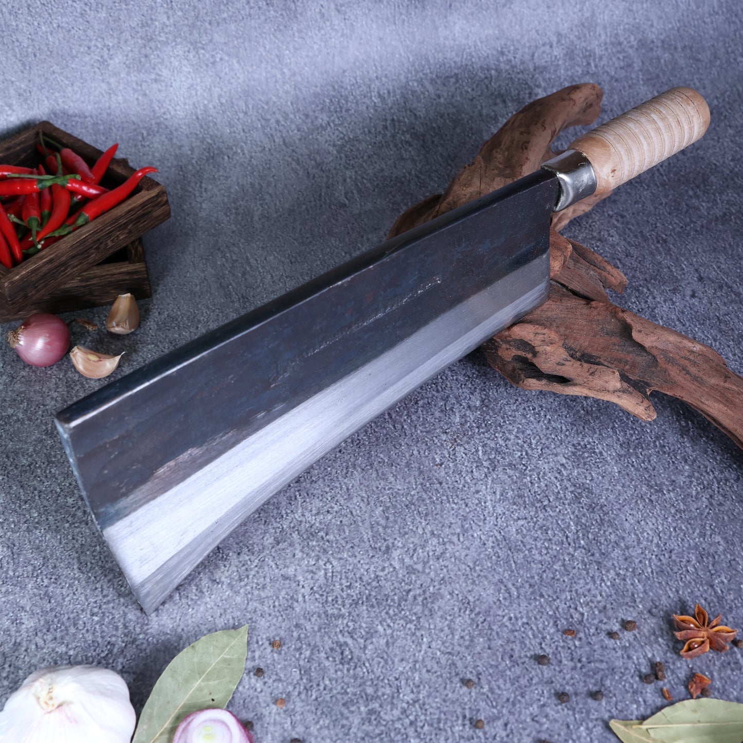 Leung Tim Carbon Ox Bone Cleaver (Wood Handle)
