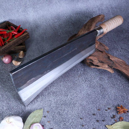 Leung Tim Carbon Ox Bone Cleaver (Wood Handle)