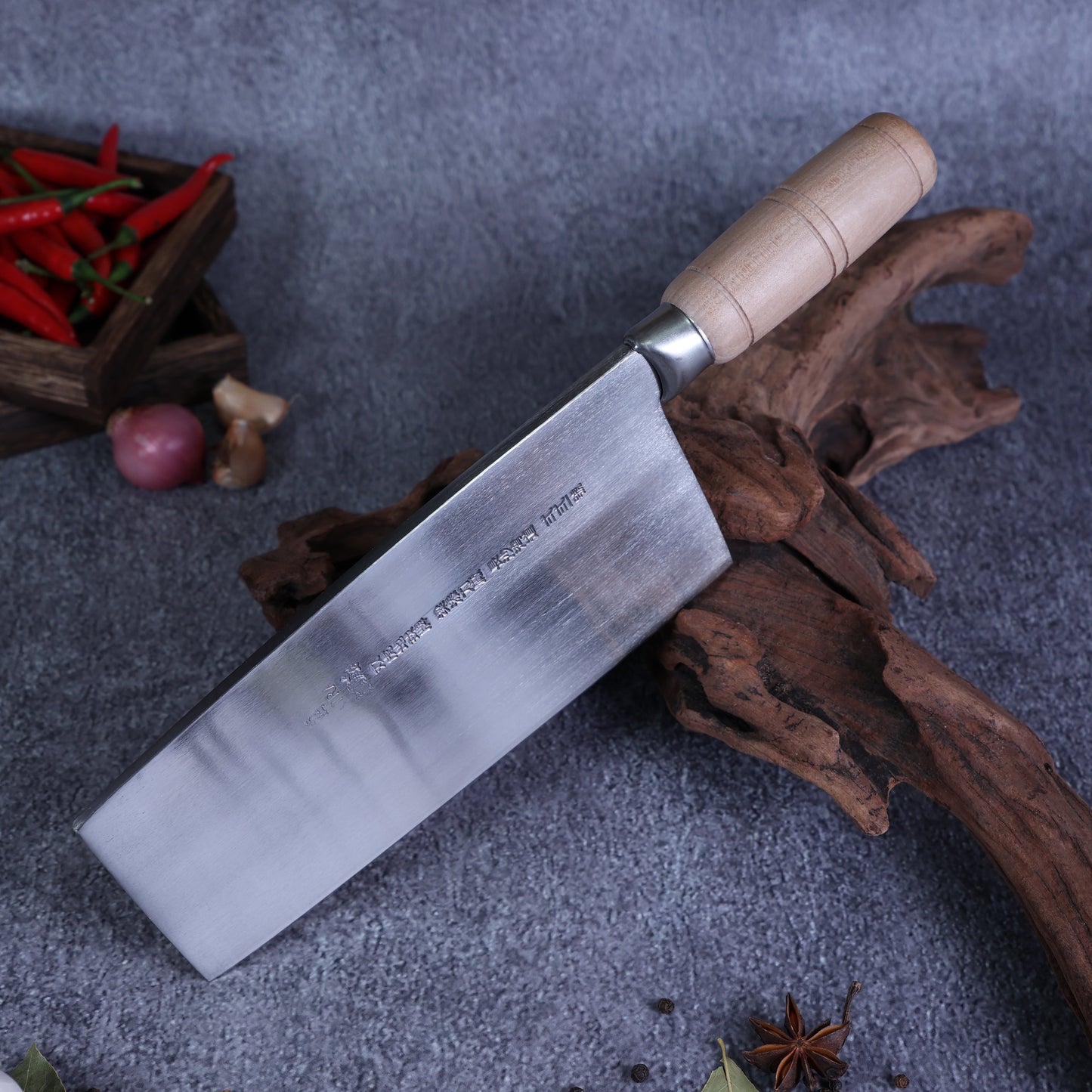 Leung Tim Stainless Dual-Purpose Cleaver (Wood Handle)