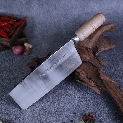 Leung Tim Stainless Dual-Purpose Cleaver (Wood Handle)