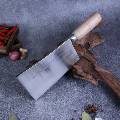 Leung Tim Stainless Kau Kong Bend Cleaver (Wood Handle)