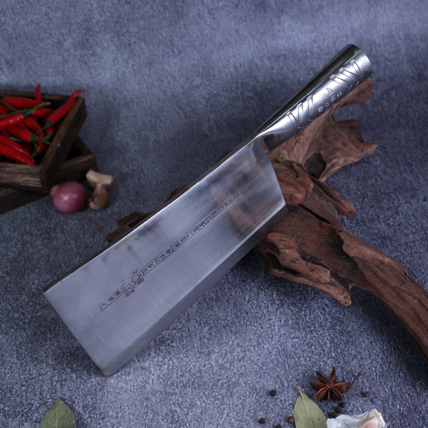 Leung Tim Stainless Kau Kong Bend Cleaver (Steel Handle)