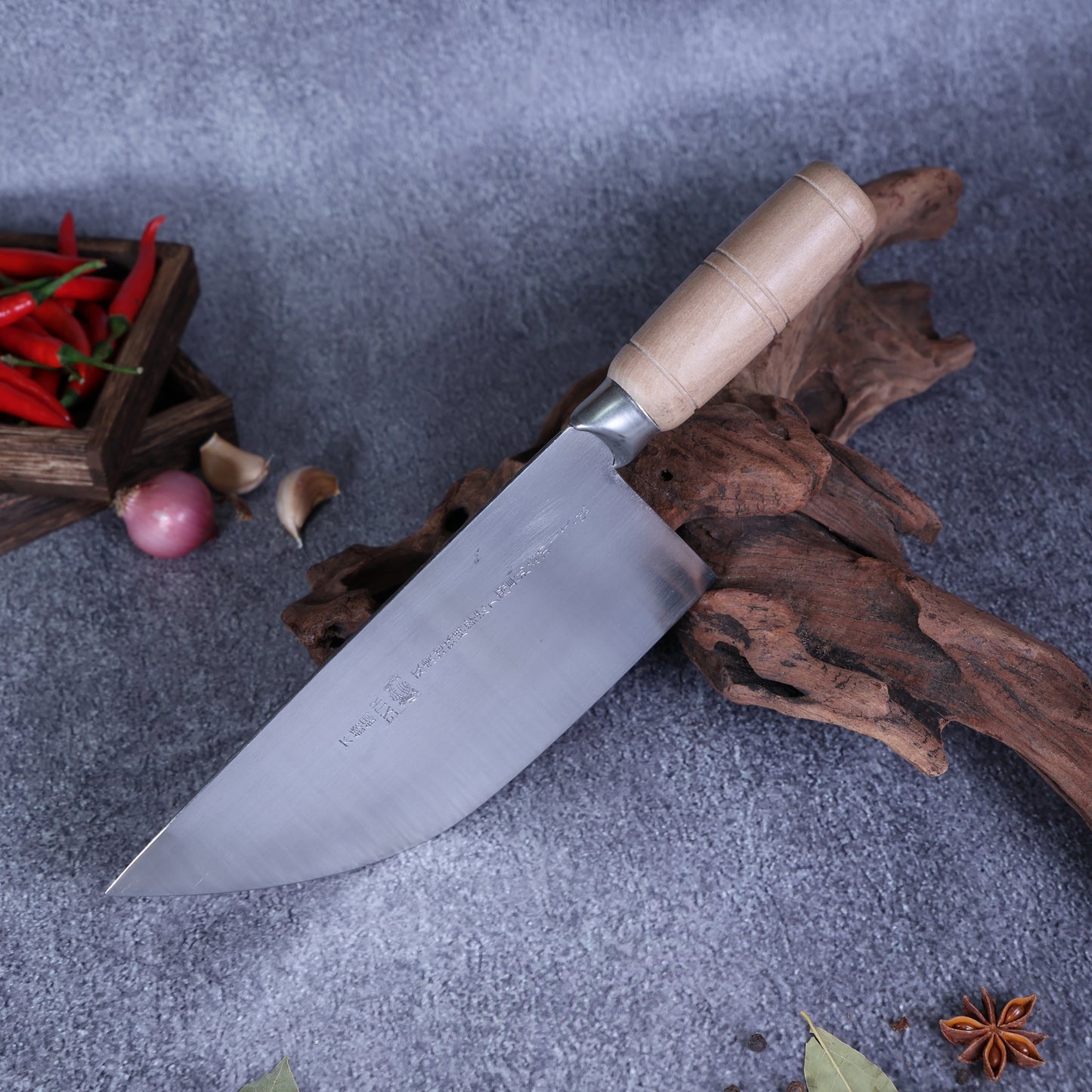 Leung Tim Stainless Hair Cleaver (Wood Handle)