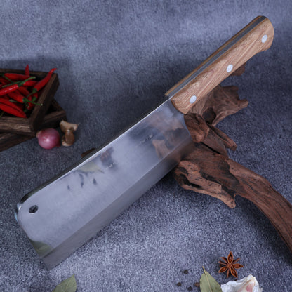Leung Tim Stainless Steel Goat Bone Cleaver (Wood Handle)