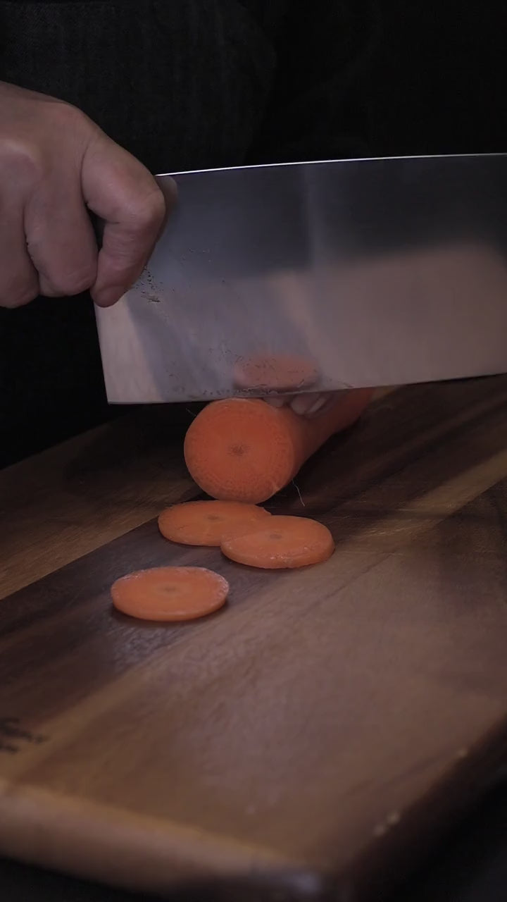 
Leung Tim Stainless Slicing Cleaver (Wood Handle)